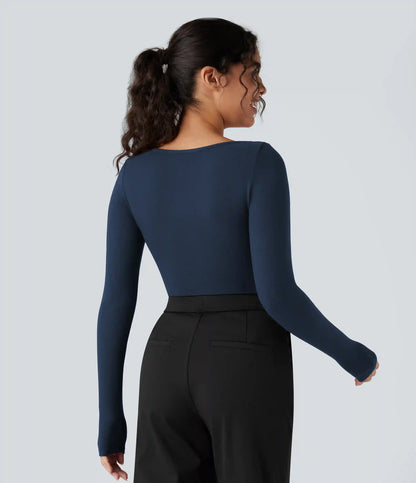 Halara HeatCore Scoop Neck Long Sleeve Work Warming T-Shirt