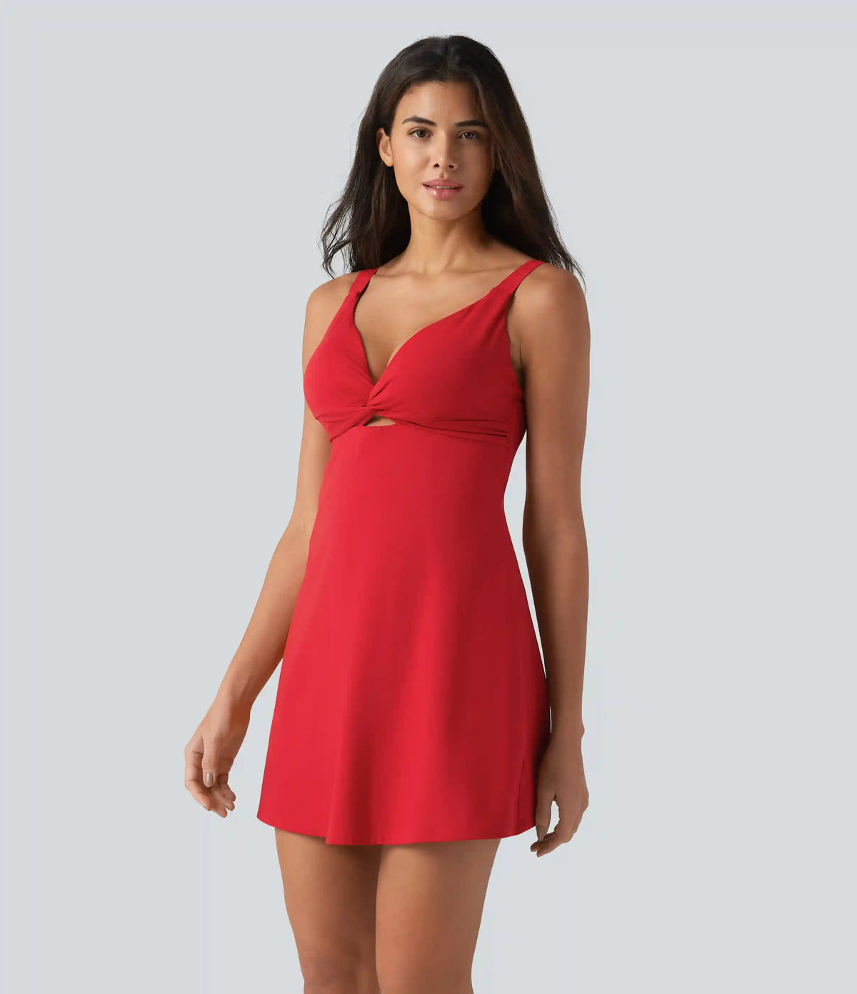 SoftlyZero™ Plush Push-Up Twisted Adjustable Straps Non-Removable Pad Dance Active Dress with Pockets-Easy Peezy