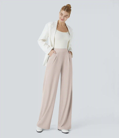 Halara Flex™ High Waisted Body Sculpt Waist-Slimming Pocket Wide Leg Micro Waffle Work Pants