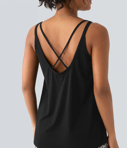 U Neck Relaxed Casual Tank Top