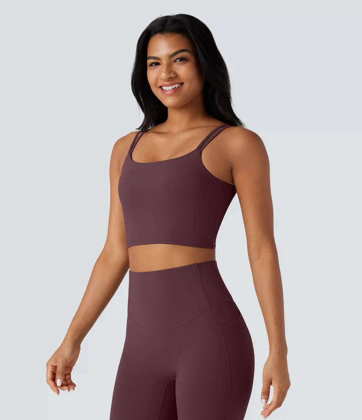 Halara UltraSculpt™ Double Straps Twisted Backless Cropped Yoga Tank Top