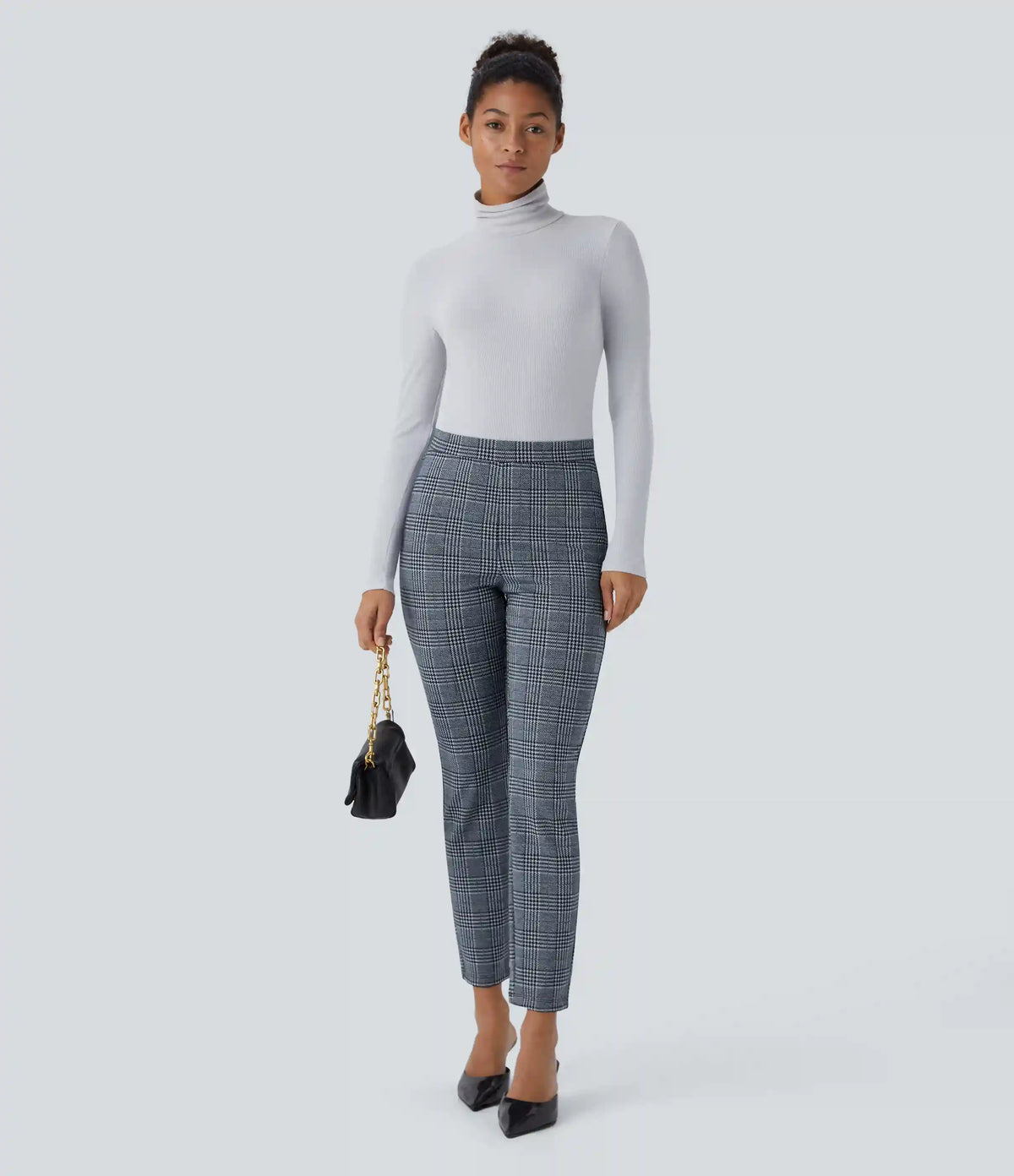 Halara Flex™ High Waisted Pocket Houndstooth Plaid Skinny Work Pants