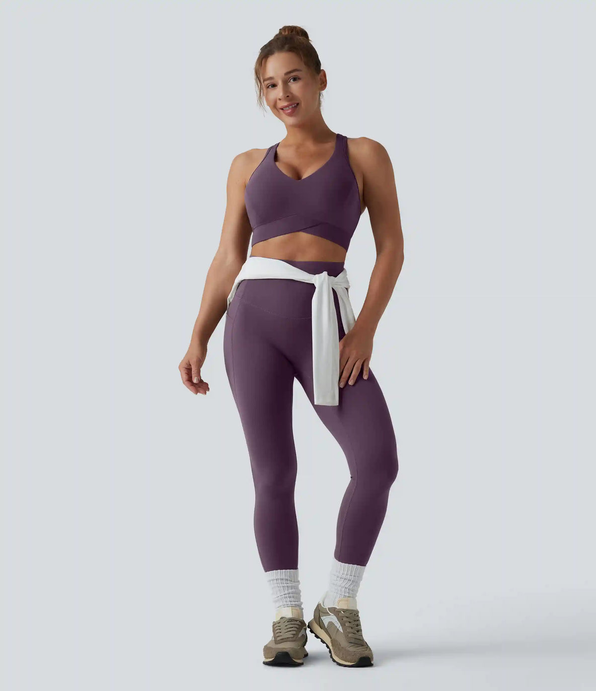 Halara UltraSculpt™ Light Support V Neck Racerback Running Sports Bra DD-F Cups