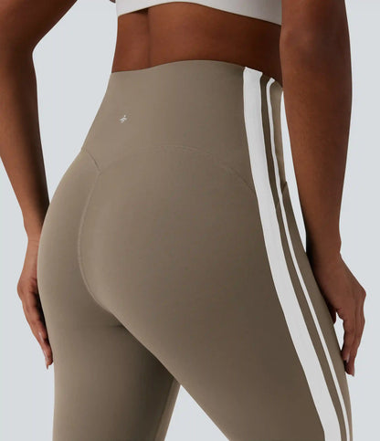 Halara UltraSculpt™ High-waisted Tummy Control Side Stripe Yoga 7/8 Flare Leggings