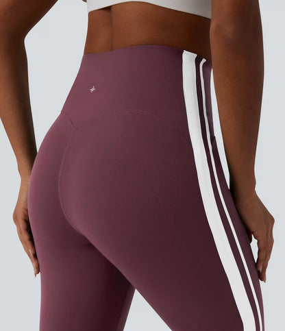 Halara UltraSculpt™ High-waisted Tummy Control Side Stripe Yoga 7/8 Flare Leggings