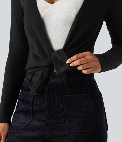 Open Front Long Sleeve Casual Cardigan