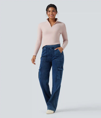 Half Zip Long Sleve Fleece Casual Top