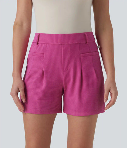 High Waisted Quick Dry Golf Shorts with Pockets-UPF40+