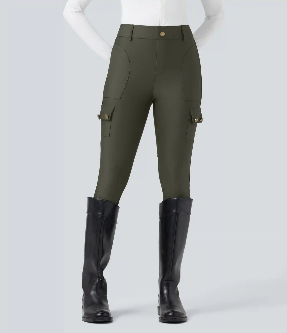 High Waisted Sheen 7/8 Leggings with Pockets