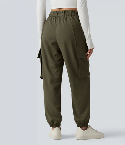 Mid Rise Casual Cargo Joggers with Pockets