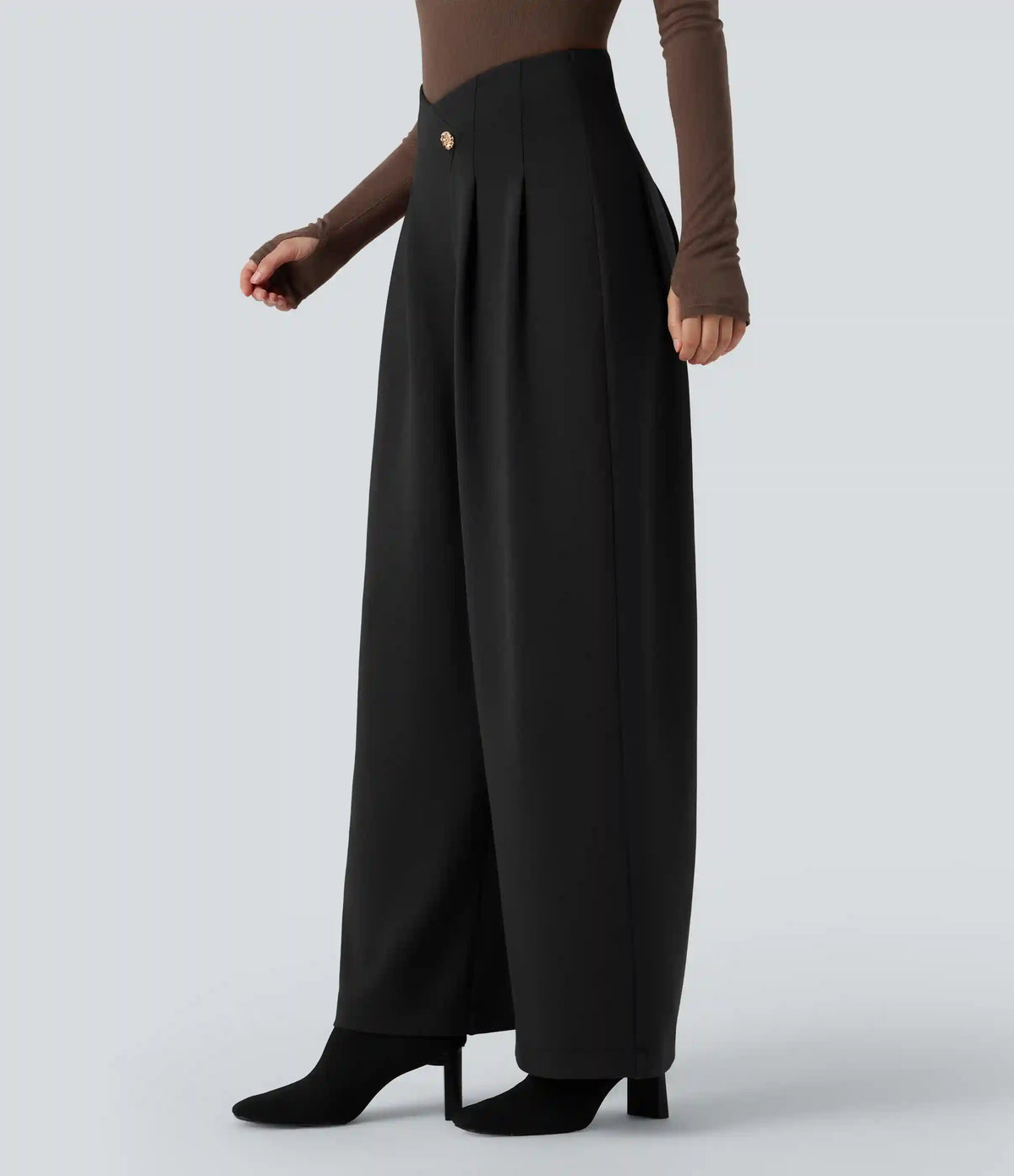 SpacerTek™ Super High Waisted Crossover Wide Leg Work Pants