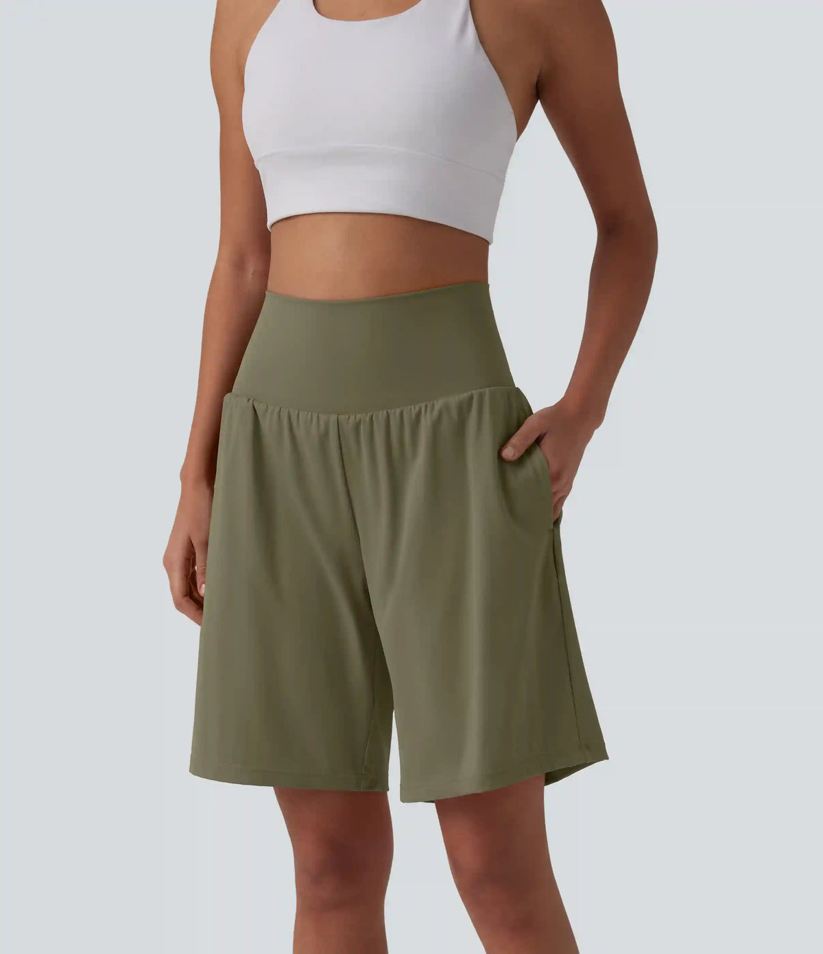 SoftlyZero™ Airy Super High Waisted 2-in-1 InstantCool Yoga Shorts 9" with Pockets