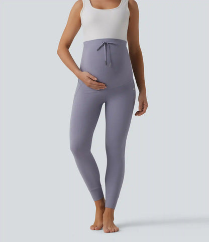 Halara UltraSculpt™ Ultra High-Waist Drawstring Plain 7/8 Yoga Maternity Leggings with Pockets