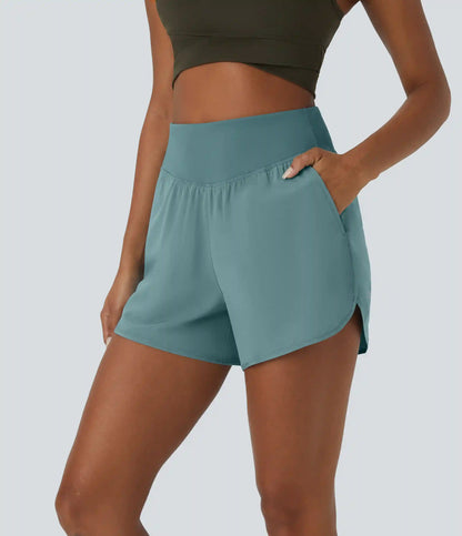 Breezeful™ High Waisted Pocket Quick Dry Casual Shorts 4"