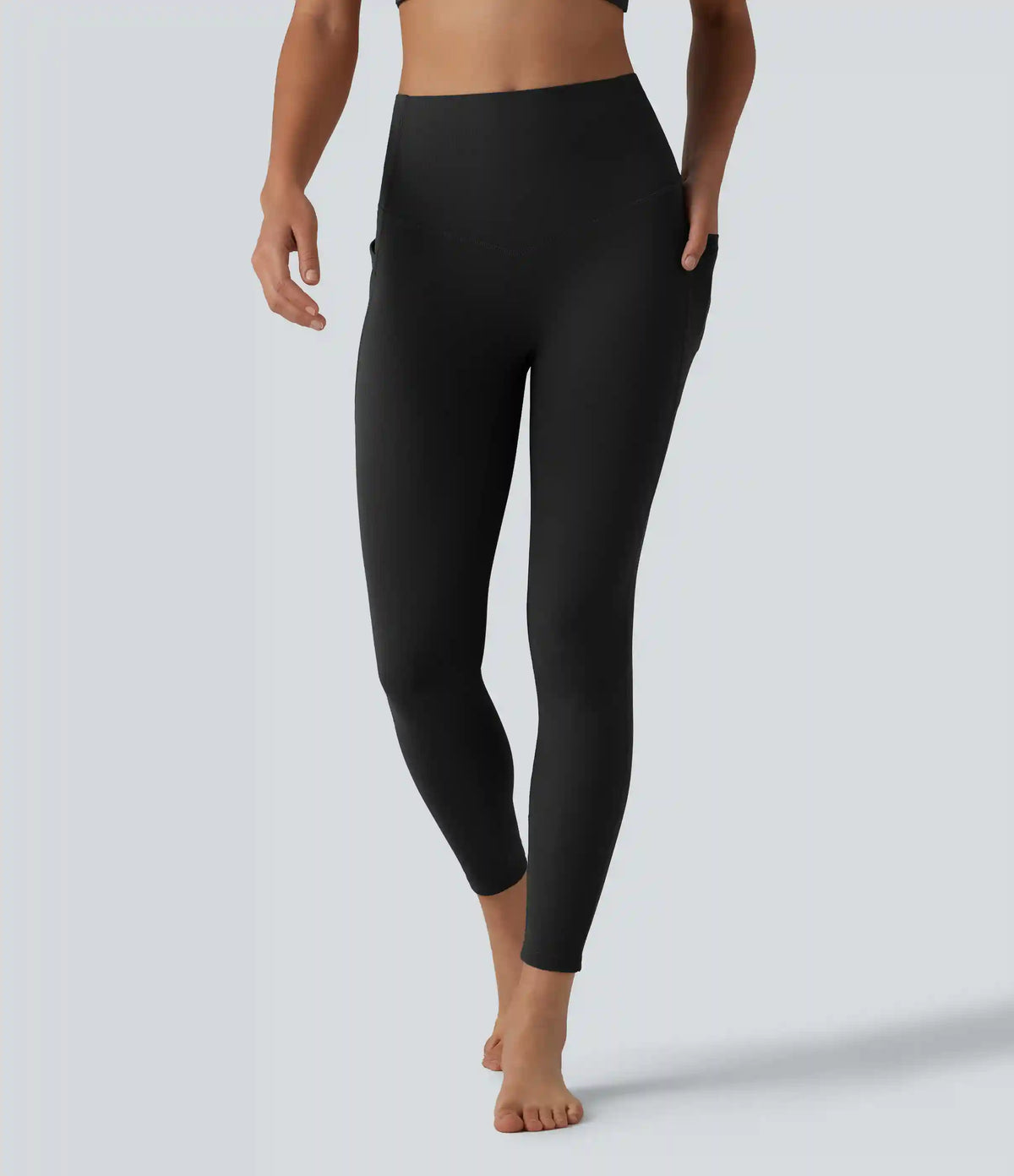 Halara UltraSculpt™ Ribbed High Waisted Tummy Control Yoga Leggings with Pockets