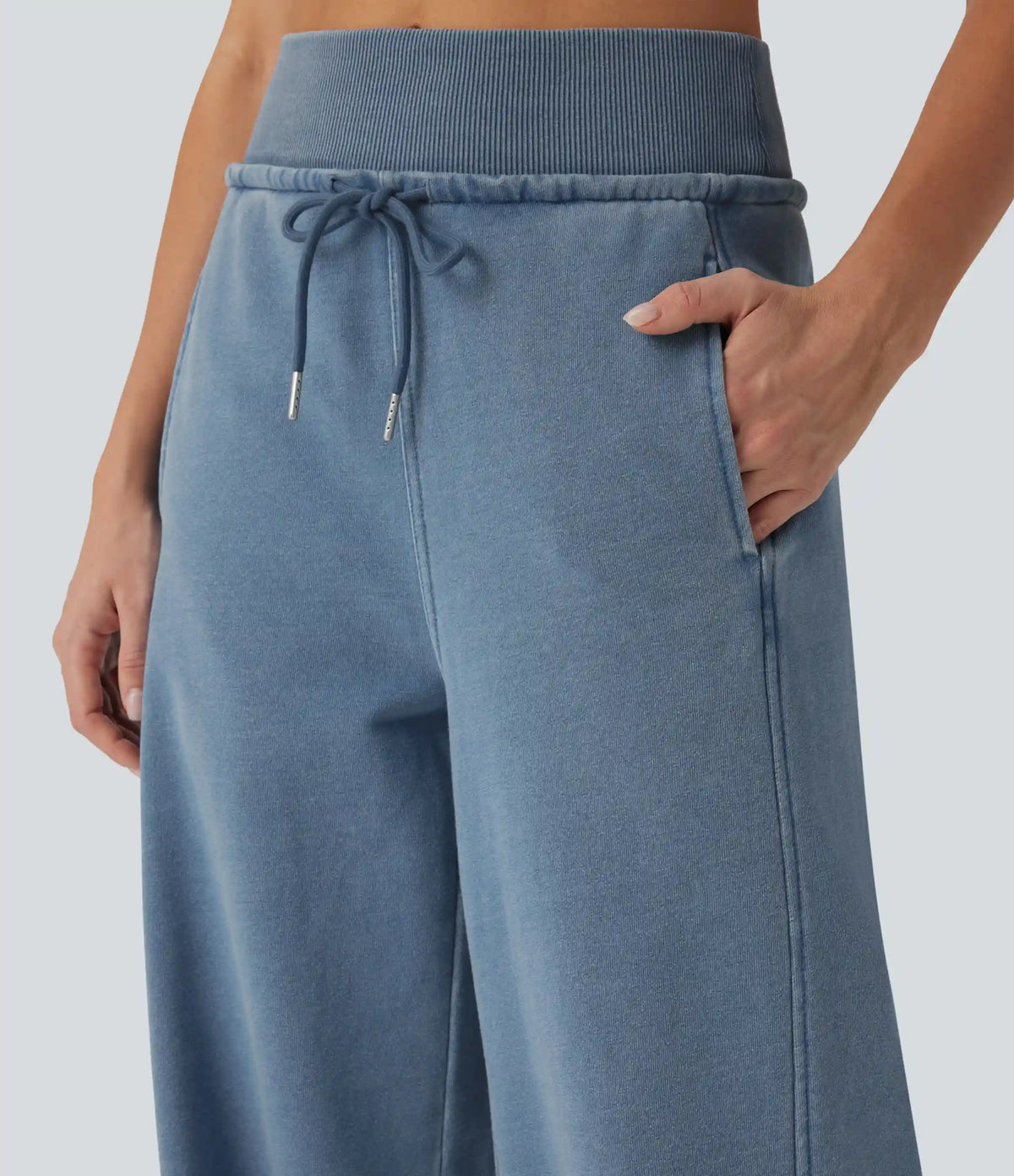 Halara Flex™ High Waisted Drawstring Casual French Terry Baggy Sweatpants Jeans with Pockets