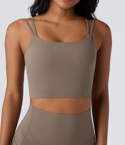 Halara UltraSculpt™ Double Straps Twisted Backless Cropped Yoga Tank Top