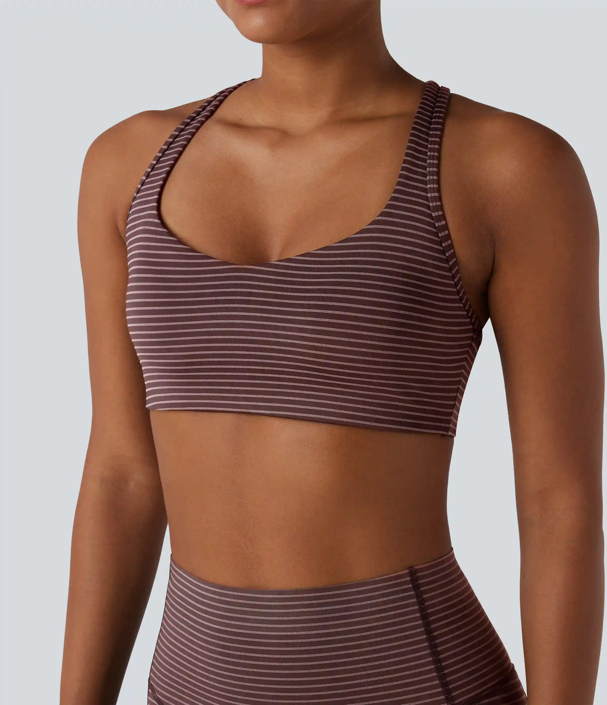 Medium Support Racerback Stripes Training Sports Bra