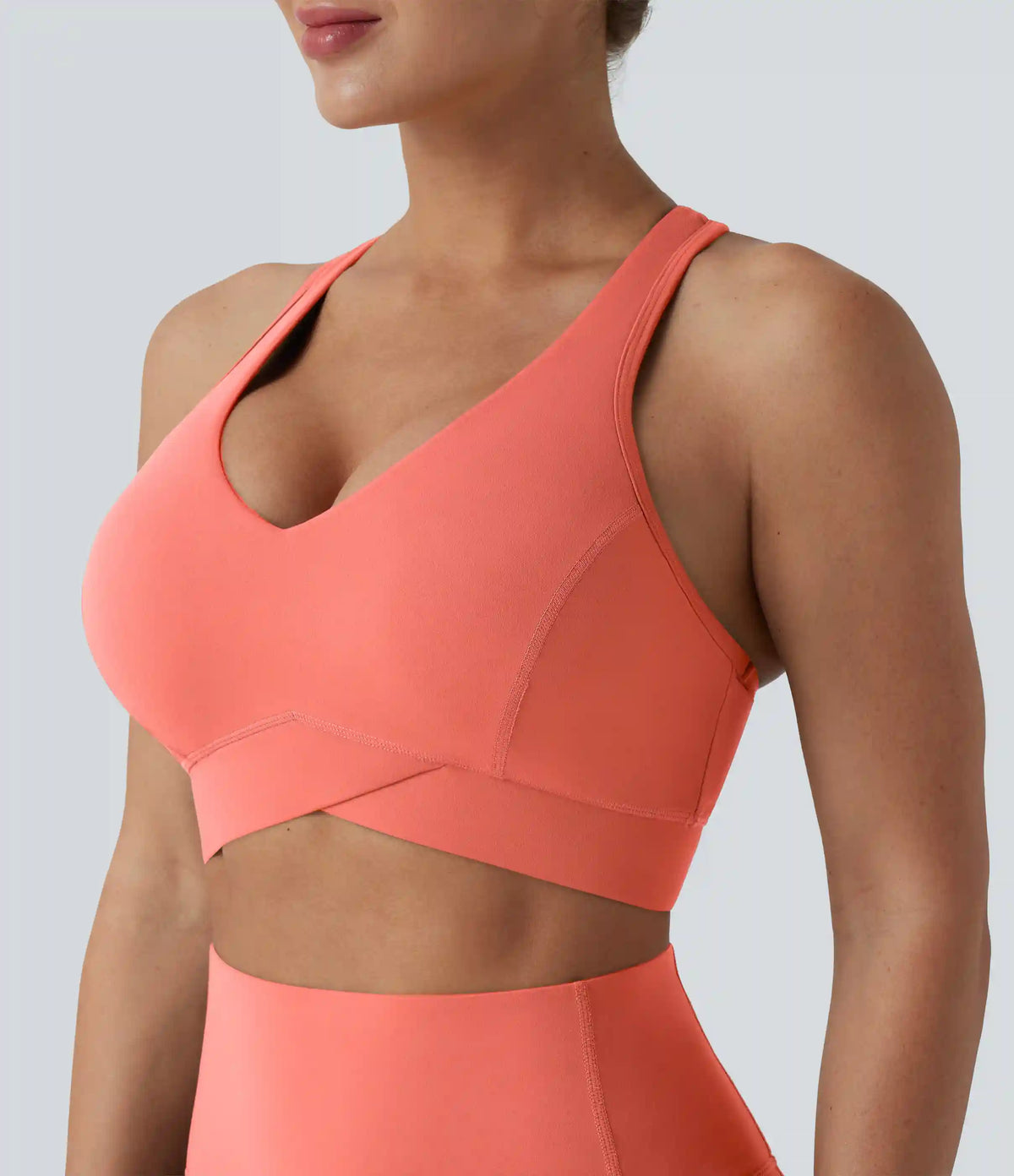 Halara UltraSculpt™ Light Support V Neck Racerback Running Sports Bra DD-F Cups