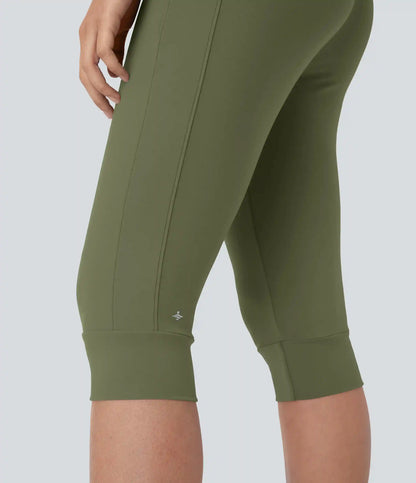 SoftlyZero™ Plush High Waisted Drawstring Pocket Yoga Pedal Pusher Joggers