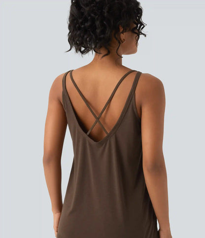 U Neck Relaxed Casual Tank Top