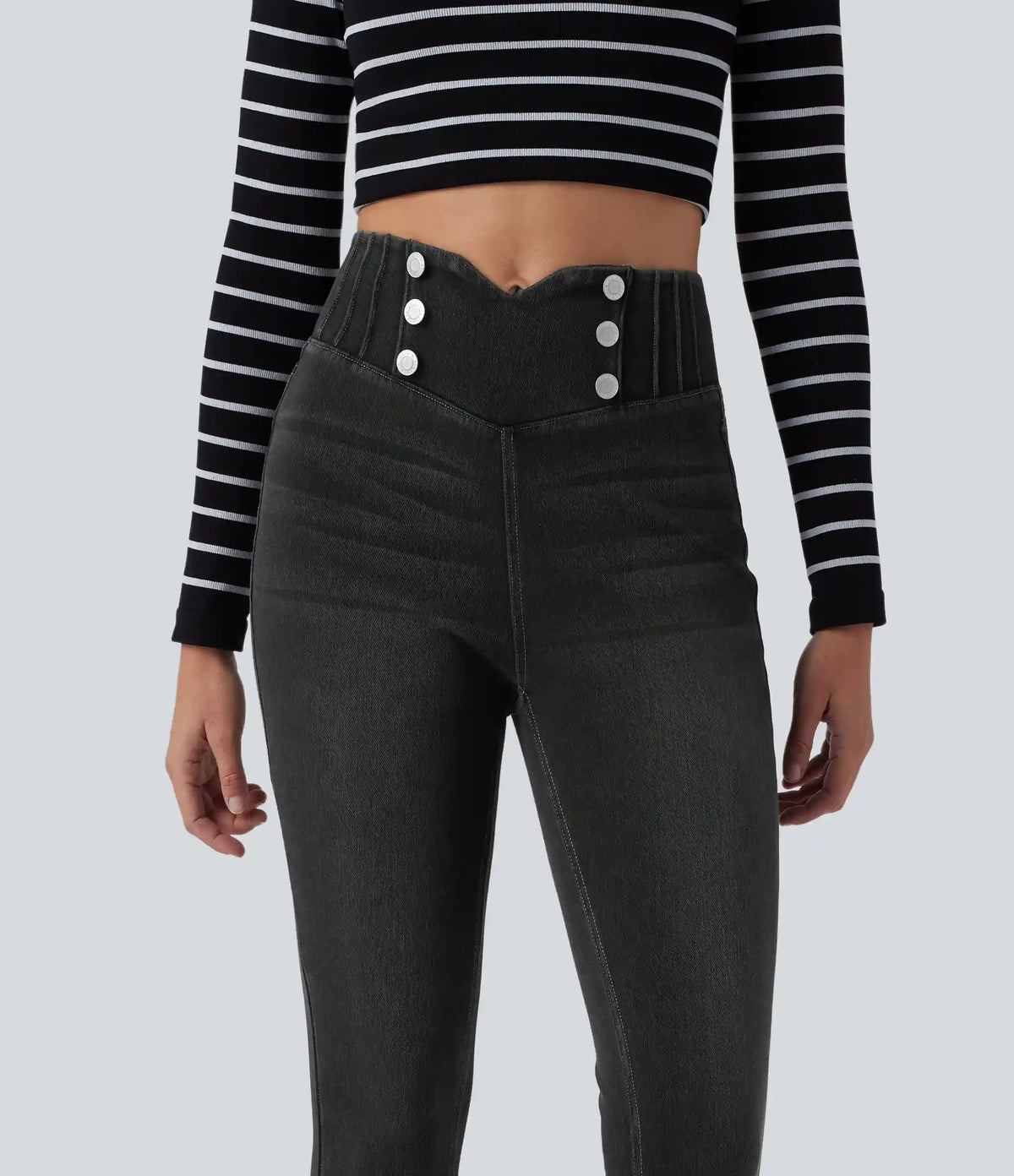 Halara Flex™ High Waisted Tummy Control Skinny Denim Casual Leggings with Pockets