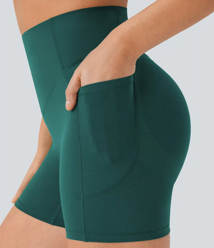 Halara UltraSculpt™ High Waisted Scrunch Butt Lifting Tummy Control Pocket Shaping Workout Biker Shorts 5''