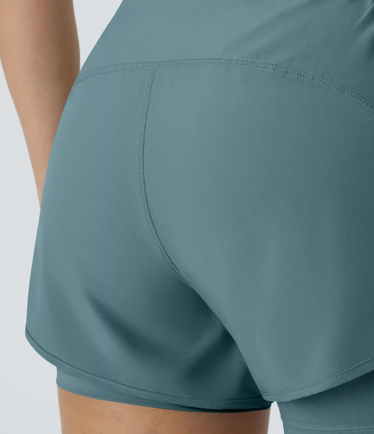 Breezeful™ Super High Waisted Curved Hem 2-in-1 Pocket Quick Dry Yoga Shorts 3.5''