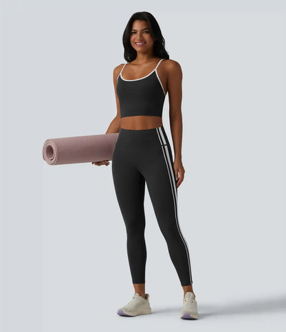 Halara UltraSculpt™ High Waisted Tummy Control Side Stripe Yoga Leggings with Pocket