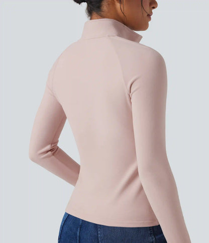 Half Zip Long Sleve Fleece Casual Top