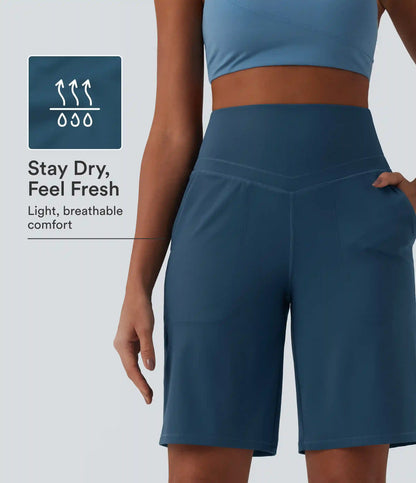 Halara UltraSculpt™ High Waisted Tummy Control Yoga Bermuda Shorts 10'' with Pockets