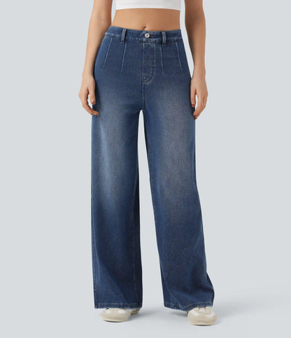 Halara Flex™ High Waisted Tummy Control Wide Leg Casual Jeans with Pockets
