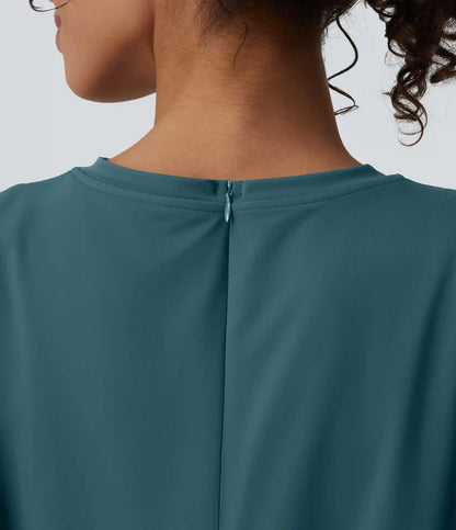 Round Neck Sleeveless Tie-front Cool Touch Casual Romper with Pockets-Easy Peezy-UPF50+