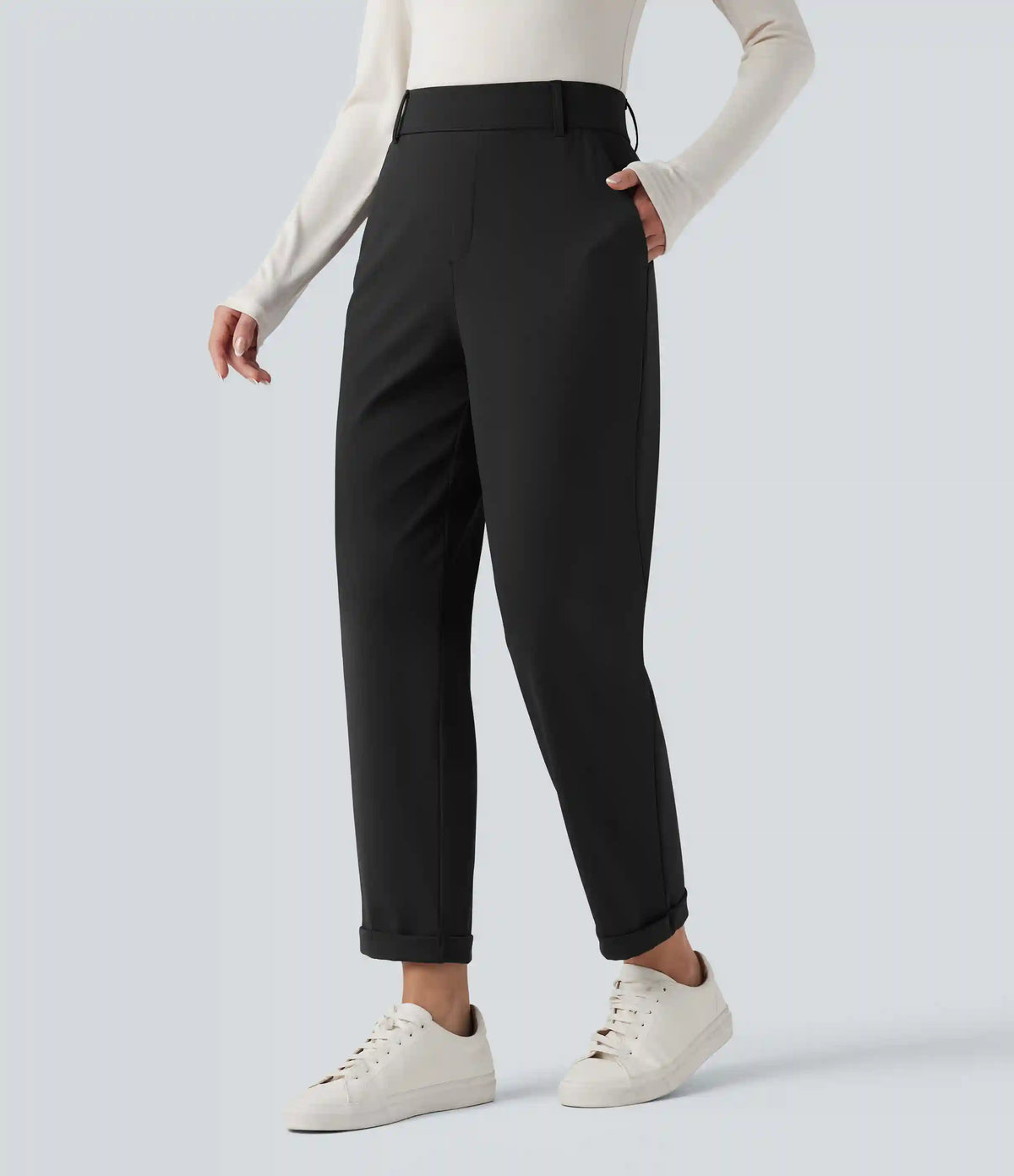 Patitoff™ 2.0 Pet Hair Resistant High Waisted Tapered Casual Pants with Pockets