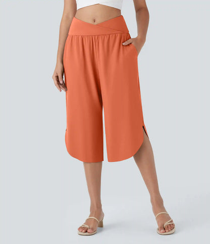 Breezeful™ High Waisted Crossover Pocket Quick Dry Capri Pants