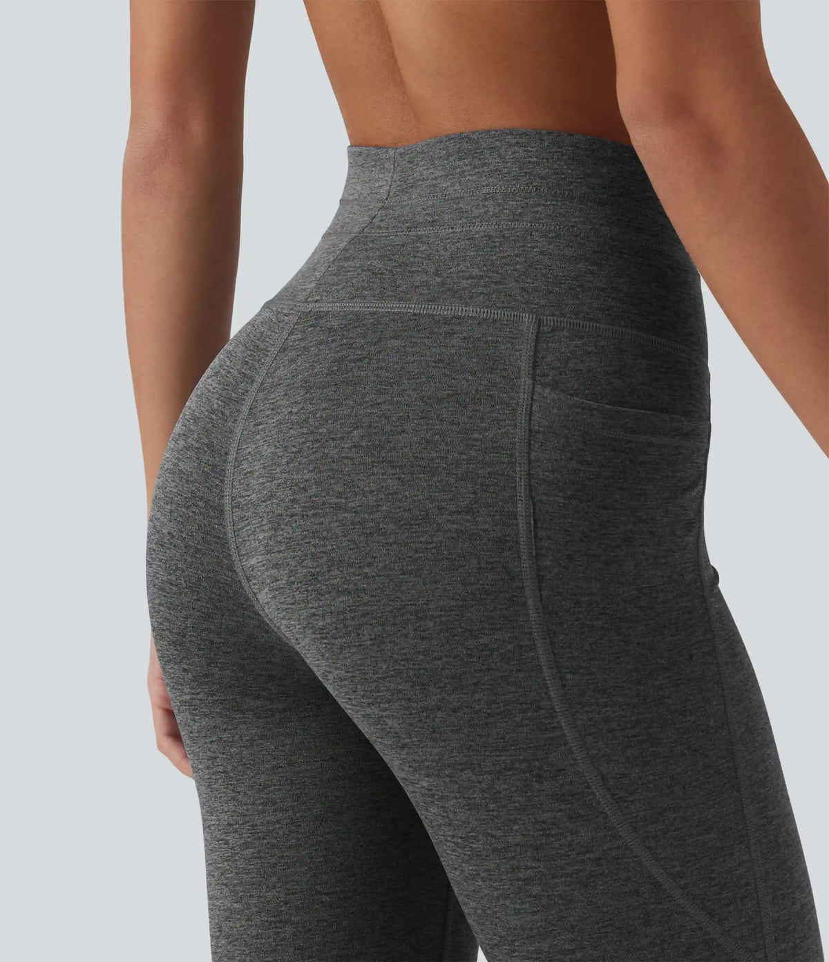 Halara UltraSculpt™ Heathered High Waisted Drawstring Quick Dry Yoga 7/8 Leggings with Pockets