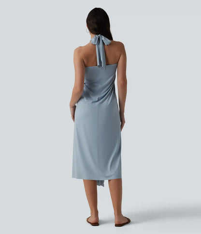 V Neck Tie Back Maxi Dress
