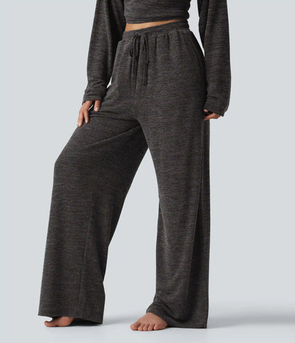 Mid Rise Drawstring Baggy Casual Pants with Pockets