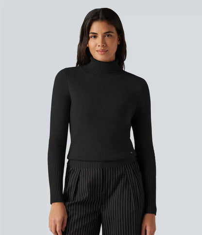 High Neck Long Sleeve Casual Sweater