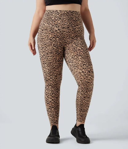 Plus Size Halara UltraSculpt™ Leopard Print High Waisted Tummy Control Yoga Leggings with Pockets