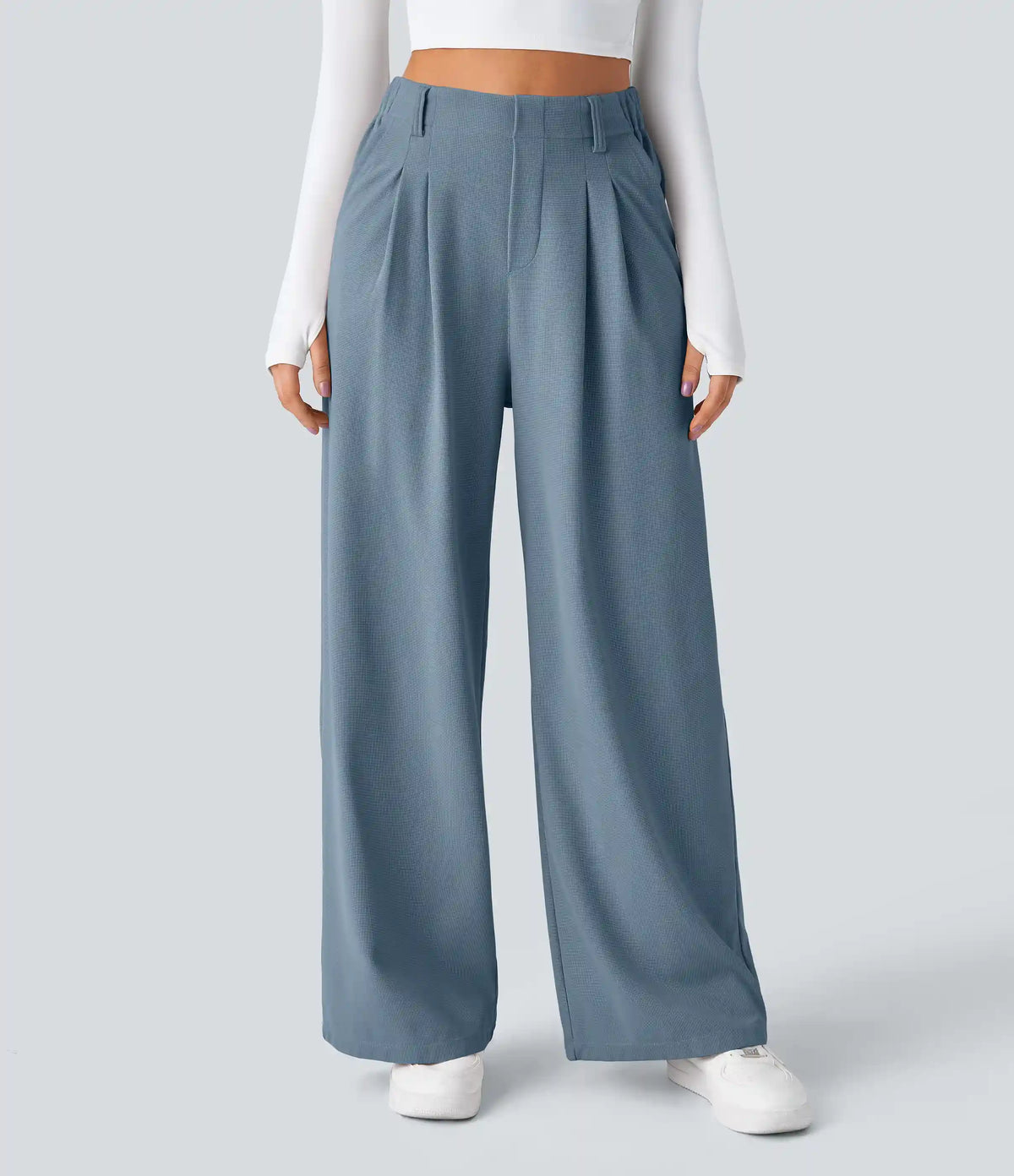 Halara Flex™ High Waisted Pocket Wide Leg Waffle Work Pants