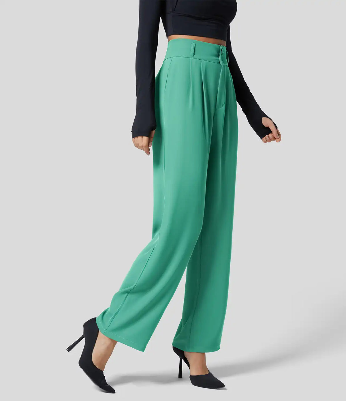 Halara Flex™ High Waisted Zipper Pocket Shirred Straight Leg Work Pants