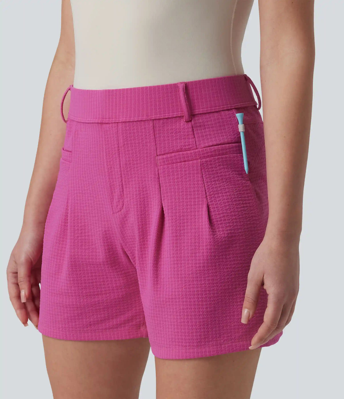 High Waisted Quick Dry Golf Shorts with Pockets-UPF40+