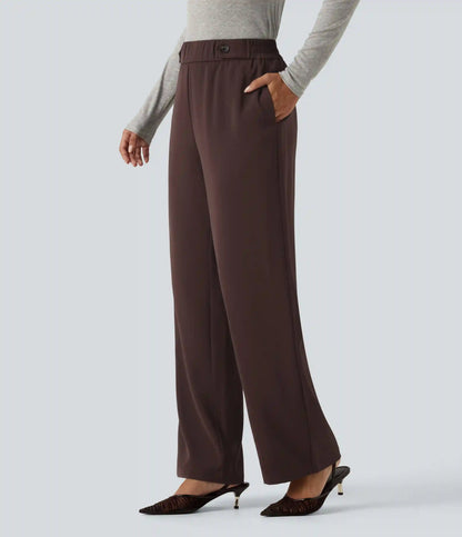 High Waisted Work Tapered Pants with Pockets