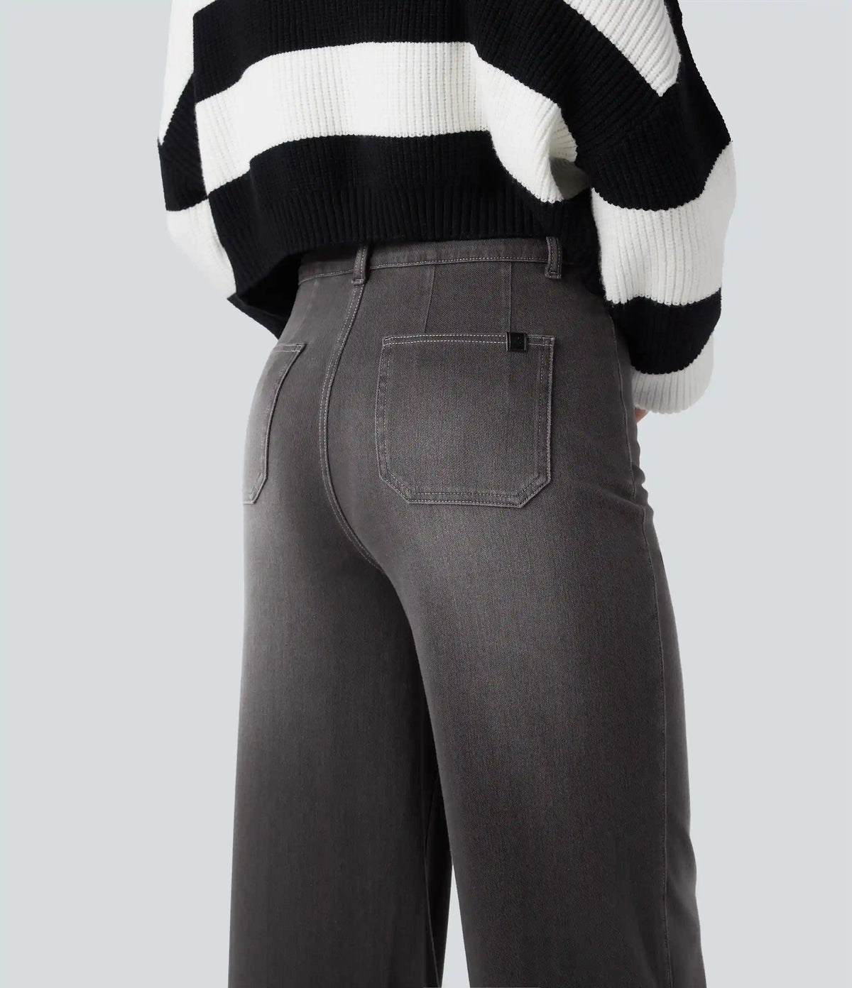 Halara Flex™ High Waisted Tummy Control Wide Leg Casual Jeans with Pockets