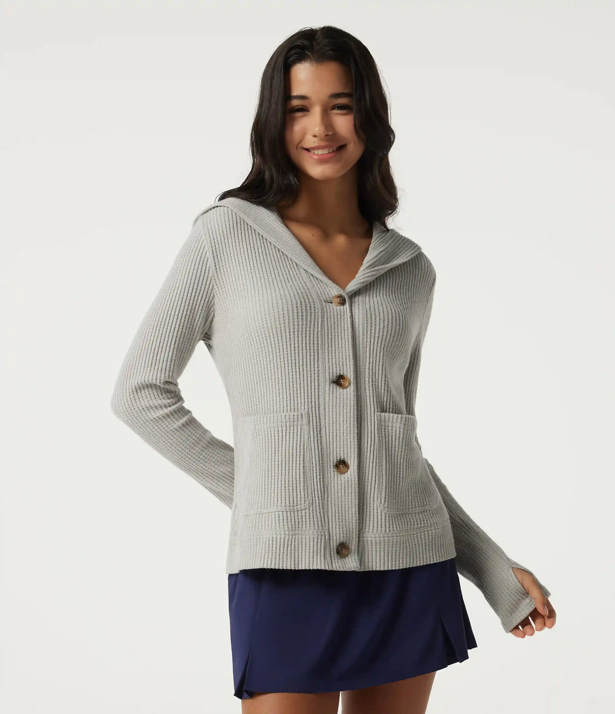 Hooded Long Sleeve Casual Jacket with Pockets