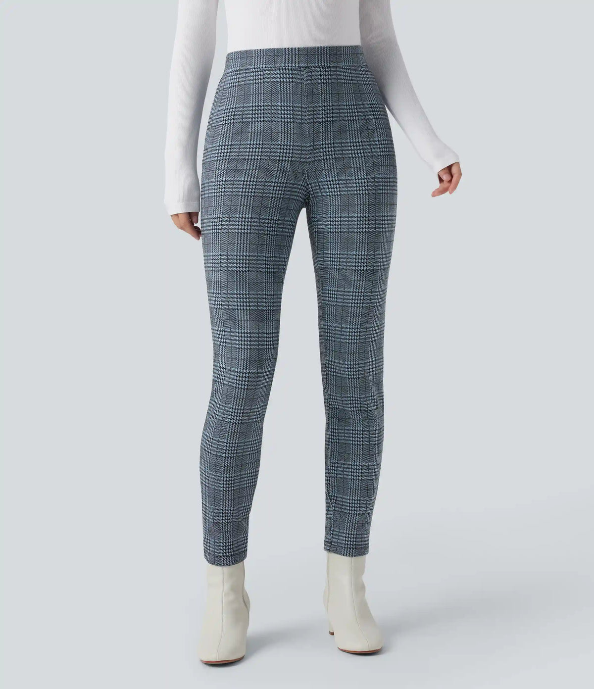 Halara Flex™ High Waisted Pocket Houndstooth Plaid Skinny Work Pants