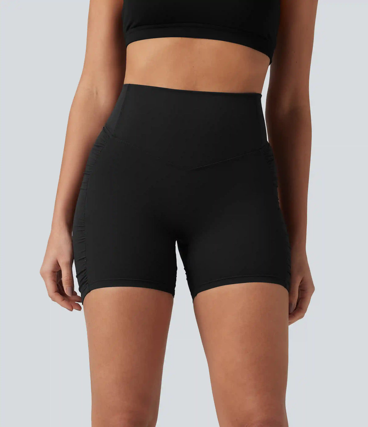 Halara Ultrasculpt™ High Waisted Ruched Scrunch Yoga Biker Shorts 5''