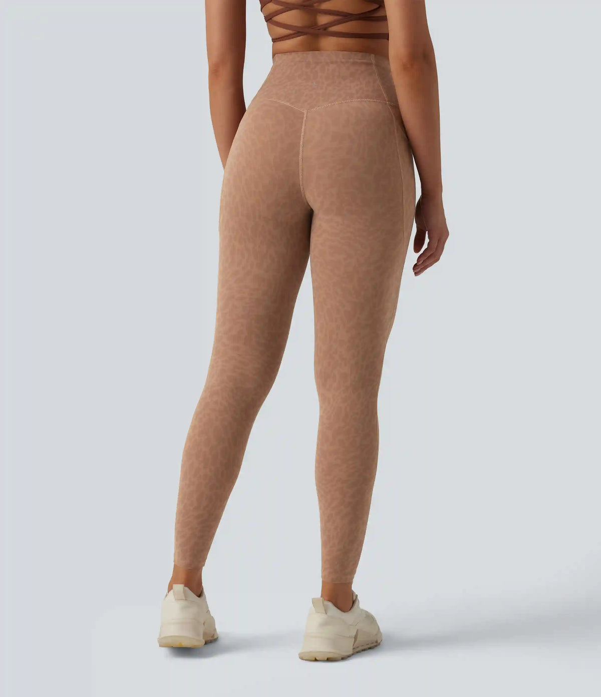 Halara UltraSculpt™ Leopard Print High Waisted Tummy Control Shaping Running 7/8 Leggings with Pockets