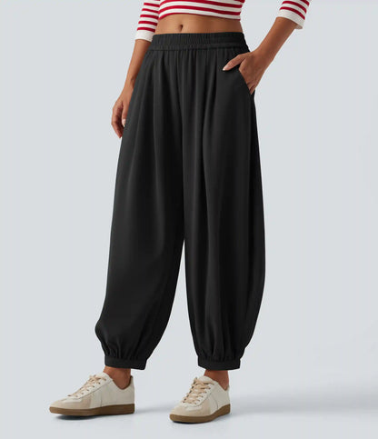 Mid Rise Casual Pants with Pockets